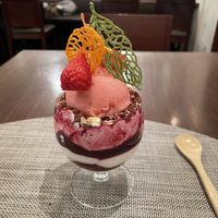 Seasonal sorbet parfait - it was the weakest part of the meal but still good  at Saido in Tokyo