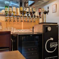 Beer and kombucha on tap at Saido in Tokyo