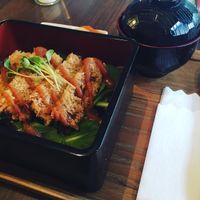 Tofu rice bowl. Most delicious one we‘ve ever had!! at Saido in Tokyo