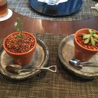 Blueberry cheesecake to the left and a real plant to the right - amazing piece of art! at Saido in Tokyo