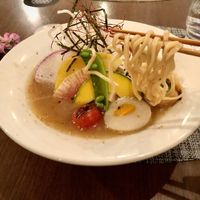 Vegan miso w/faux egg at Saido in Tokyo