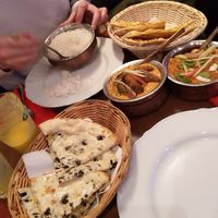 last time we had the vegan kabab curry and the kadhai mushroom with garlic naan and olive naan at Royal India in Ghent