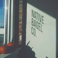 Window at Native Bagel Company in Berea