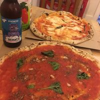 Marinara pizza at MANU+ in Budapest