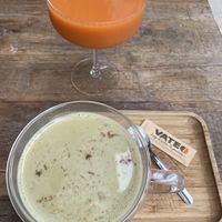 Matcha latte with oat milk  at Peanut's Café in Sainte-maxime