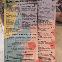 Menu as of 16-7-26 at Peanut's Café in Sainte-maxime