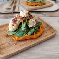 Sweet potato waffle! :-) at Peanut's Café in Sainte-maxime