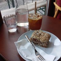 Espresso tonic and apple pie at Konvikt in Olomouc