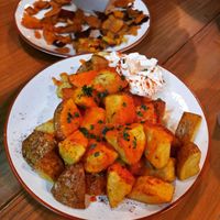 Bravas veganas at El Miracle in Valencia