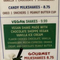 Vegan shakes  at Nitty Gritty in Madison