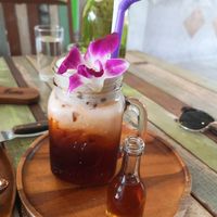 Thai tea with almond milk at Pure Vegan Heaven in Koh Samui