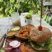 Vegan burger  at Pure Vegan Heaven in Koh Samui