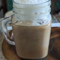 Iced latte at Pure Vegan Heaven in Koh Samui