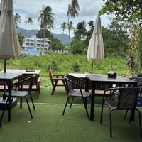 Off the main road outdoor seating   at Pure Vegan Heaven in Koh Samui