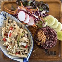 Mushroom Larb - spicy!   at Pure Vegan Heaven in Koh Samui