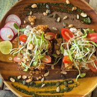 scrambled tofu on toast at Pure Vegan Heaven in Koh Samui