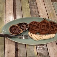 Sweet potato waffles. at Pure Vegan Heaven in Koh Samui