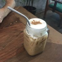 Almond latte at Pure Vegan Heaven in Koh Samui