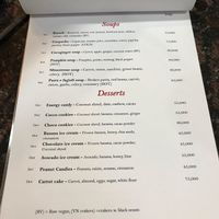 Menu at The Sky Over Dalat in Da Lat