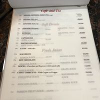 Menu at The Sky Over Dalat in Da Lat