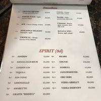 Menu at The Sky Over Dalat in Da Lat