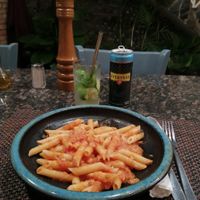 Pasta pomodoro and lime juice at The Sky Over Dalat in Da Lat