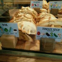 The 2 vegan options available at La Fábrica - Empanadas Argentinas - Carrer del Call in Barcelona