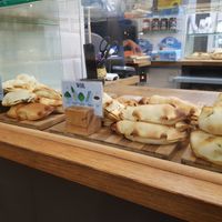 The 2 vegan options at La Fábrica - Empanadas Argentinas - Carrer del Call in Barcelona