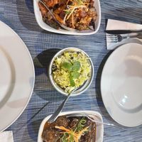 Schezwan, jeera Palau, vegetable Manchurian (top to bottom)   at Indigo in Nadi