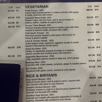 Menu  at Indigo in Nadi