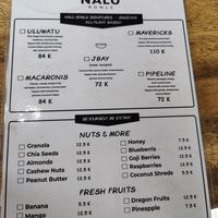 Menu at Shelter Cafe in Seminyak