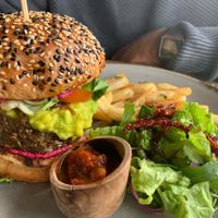 Vegan burger !!!! SO GOOD  at Shelter Cafe in Seminyak
