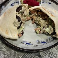 Falafel and eggplant pita  at The Pharaoh's Restaurant in Vientiane