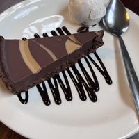 Banoffee pie with vegan ice cream   at Greyhound in Gloucester