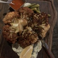 Kentucky fried cauliflower with vegan ranch and hot sauce at Our Harvest in Fenwick Island