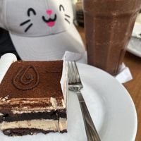 maya chocolate frappe and mocha cake 😍  at Ah Cacao in Playa Del Carmen