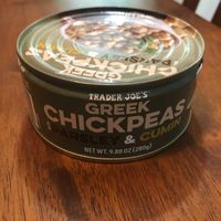 Canned greek chickpeas with parsley and cumin  at Trader Joe's  in Germantown