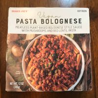 Frozen vegan pasta bolognese at Trader Joe's  in Germantown