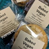 Some of my popular cookie options! Pumpkin pie, Double chocolatechip, Banana cinna-munch and O.G Chocolatechip cookies! at The Baked Vegan Bakery in Lake Park