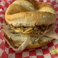 Chick'n fried steak sandwich at Blue Sage Vegan Bistro in Little Rock
