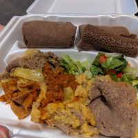Take out leftovers at Lucy Ethiopian Restaurant and Lounge in Houston