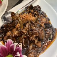 Eggplant in chilli sauce   at Dapur in Zurich