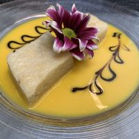 Sticky rice cake in mango sauce dessert  at Dapur in Zurich