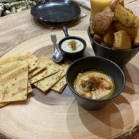 Humous and potatoes starters.   at Corarima in Wakefield