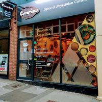 The restaurant front. Everything was vegan when we went. 5-4-2019 at Corarima in Wakefield