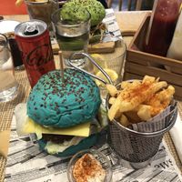 Beyond meat burger  at Café Garrett by Ohana in Lisbon