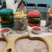 I’m Blue Burger and Flaming B Burger at Café Garrett by Ohana in Lisbon