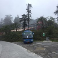 Back of the temple from the parking lot. at Lei Dong Ping Temple 灵觉寺 in Emeishan