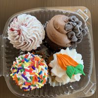 Mini cupcakes (carrot, red velvet, vanilla, chocolate) at Veganbites - Sahara Ave in Las Vegas