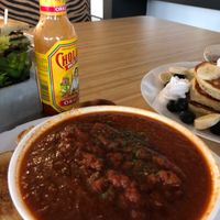 Tomato Soup with toast at Veganbites - Sahara Ave in Las Vegas